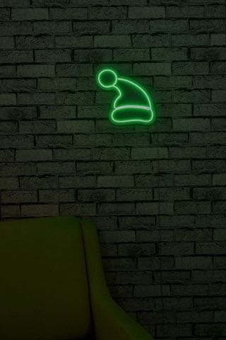Bonnet de Noël mural LED - Vert