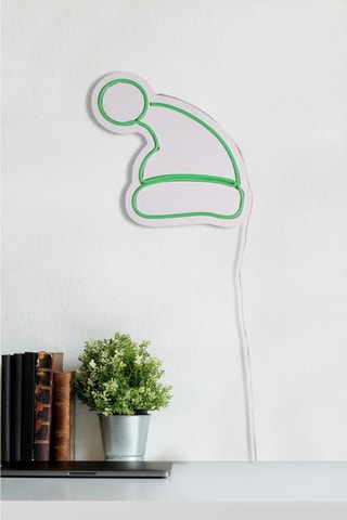 Bonnet de Noël mural LED - Vert