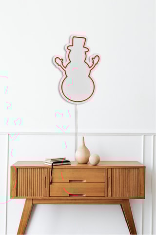 Bonhomme de neige mural LED - Rouge