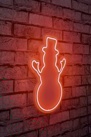 Bonhomme de neige mural LED - Rouge