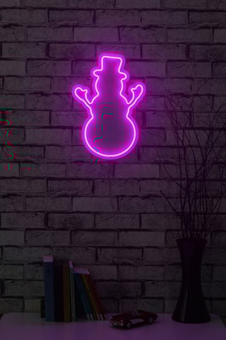 Bonhomme de neige mural LED - Violet