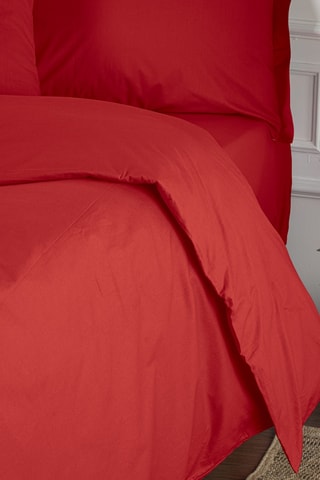 Housse de couette en coton renforcé 57 fils/cm² - Rouge