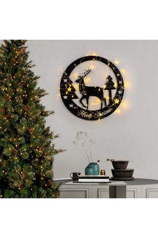 Décoration murale avec guirlande lumineuse - Noir