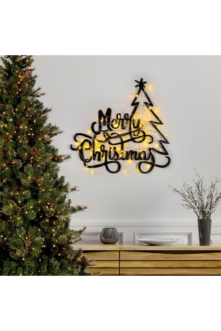 Décoration murale avec guirlande lumineuse - Noir