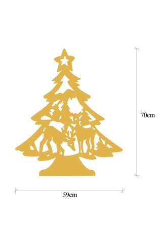 Décoration murale avec guirlande lumineuse - Doré