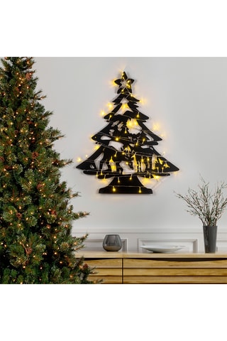 Décoration murale avec guirlande lumineuse - Noir