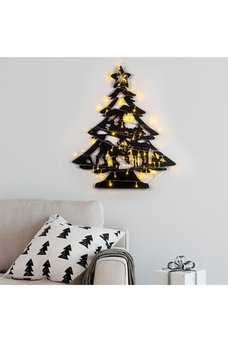 Décoration murale avec guirlande lumineuse - Noir