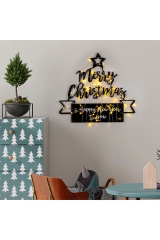 Décoration murale avec guirlande lumineuse - Noir