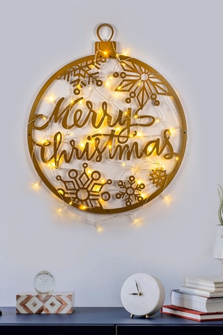 Décoration murale avec guirlande lumineuse - Doré