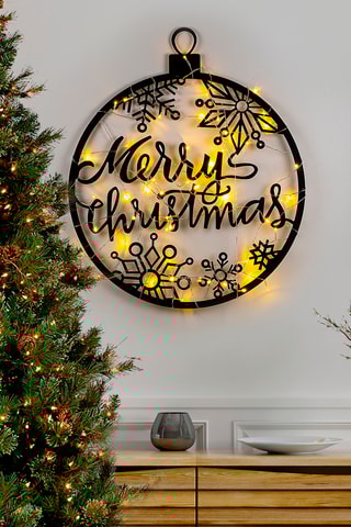 Décoration murale avec guirlande lumineuse - Noir