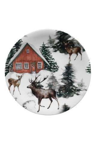 6 assiettes à dessert en porcelaine - 21 cm