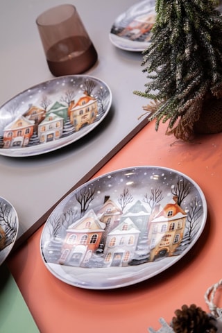 6 assiettes à dessert en porcelaine - 21 cm