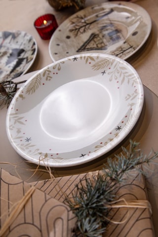 6 assiettes à dessert en porcelaine - 21 cm