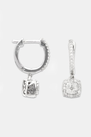 Creolen Quadra Witgoud en Diamanten