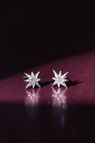 Oorbellen Star - Geelgoud en Diamanten