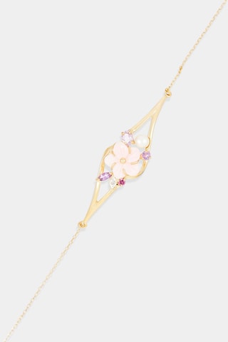 Armband Norina - Geelgoud, Diamant, Amethisten en Parelmoer