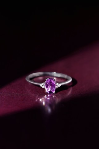 Ring Mady - Witgoud, Diamanten en Amethist