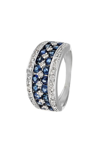 Ring Chemin de Saphirs Witgoud, Diamanten en Saffieren
