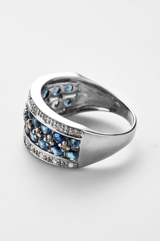 Ring Chemin de Saphirs Witgoud, Diamanten en Saffieren