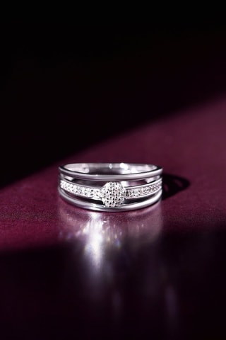 Triple Ring Jelena - Witgoud en Diamanten