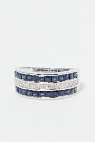 Ring Princesses Saphir Witgoud, Diamanten en Saffieren