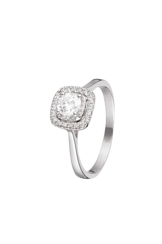 Ring Carré Envoûtant   Witgoud en Diamanten