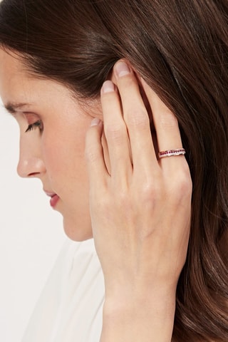 Ring Doublé Roségoud Robijn en Diamanten