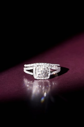 Ring Carré Somptueux - Witgoud en Diamanten