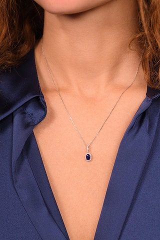 Hanger Courtoisie - Witgoud, Diamanten en Saffieren