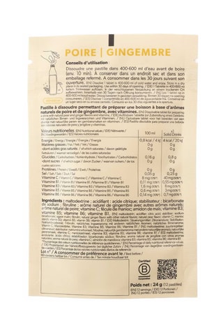 12 pastilles d'hydratation Solid Drinks - Poire et Gingembre