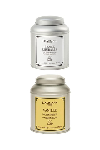 	Thé noir fraise rhubarbe - 100 g et 	Thé aromatisé saveur vanille - 100 g