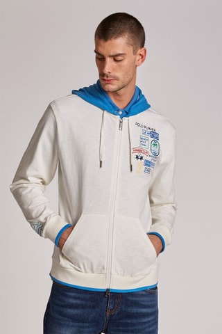 Jasje met Capuchon Wit en Blauw