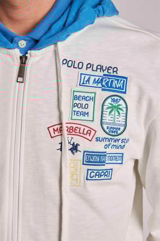 Jasje met Capuchon Wit en Blauw