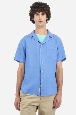 Chemise regular en lin - Bleu