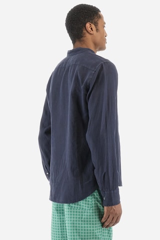 Chemise regular en lin - Bleu marine