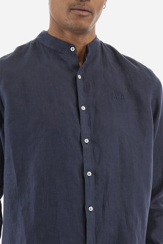 Chemise regular en lin - Bleu marine