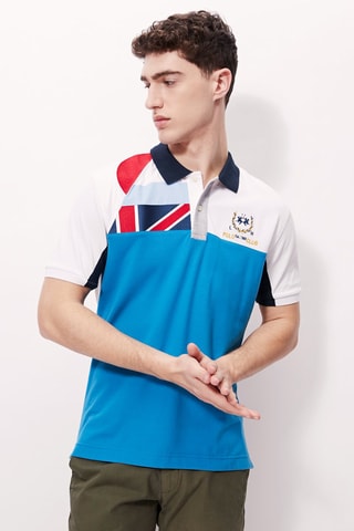 Polo - 
Ciel et blanc