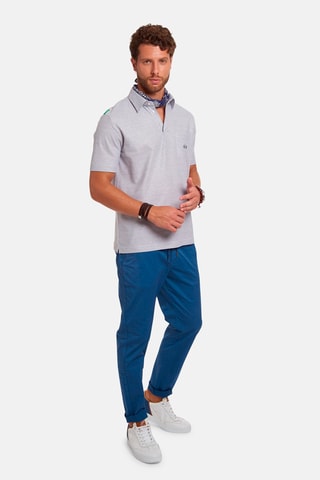 Polo en lin - Gris chiné