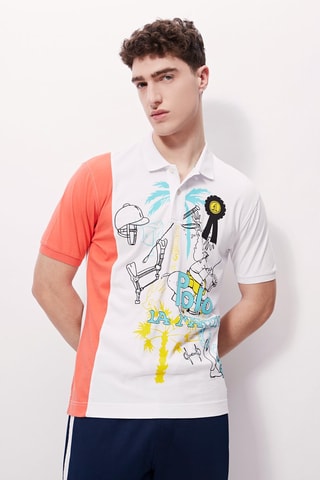 Polo - 
Blanc et corail