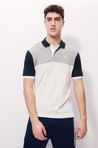 Polo - 
Blanc et bleu marine