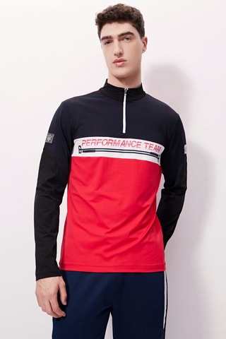 Polo - 
Rouge et bleu marine