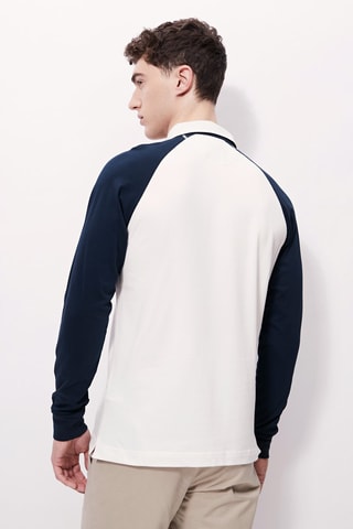 Polo - 
Blanc et bleu marine