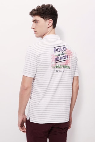 Polo - 
Blanc et gris clair