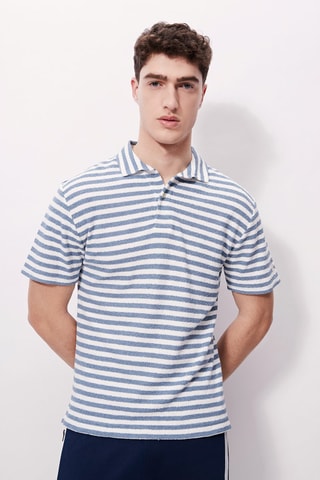 Polo - 
Blanc et bleu pâle