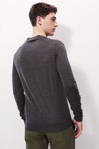 Polo en laine - 
Gris foncé