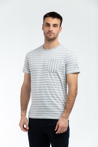 T-shirt - Gris clair chiné et blanc