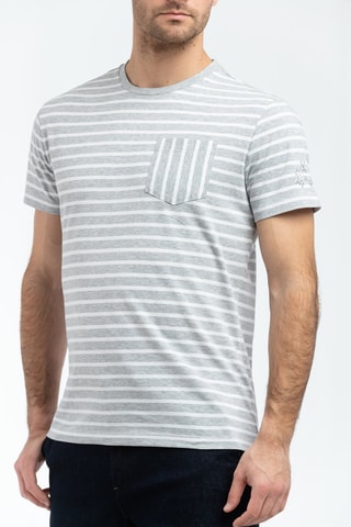 T-shirt - Gris clair chiné et blanc