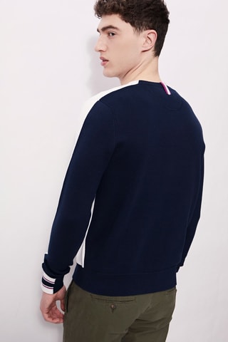 Sweat - 
Blanc et bleu marine