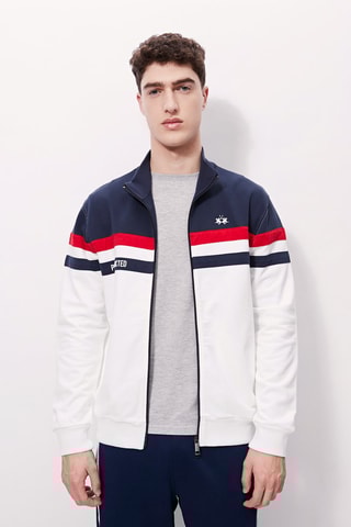 Sweat - 
Blanc et bleu marine