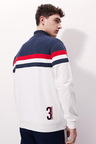 Sweat - 
Blanc et bleu marine